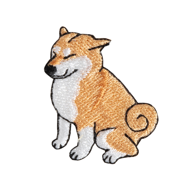KYWS-1158/ワッペン/風が強い柴犬